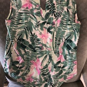 Fern and flower tank top